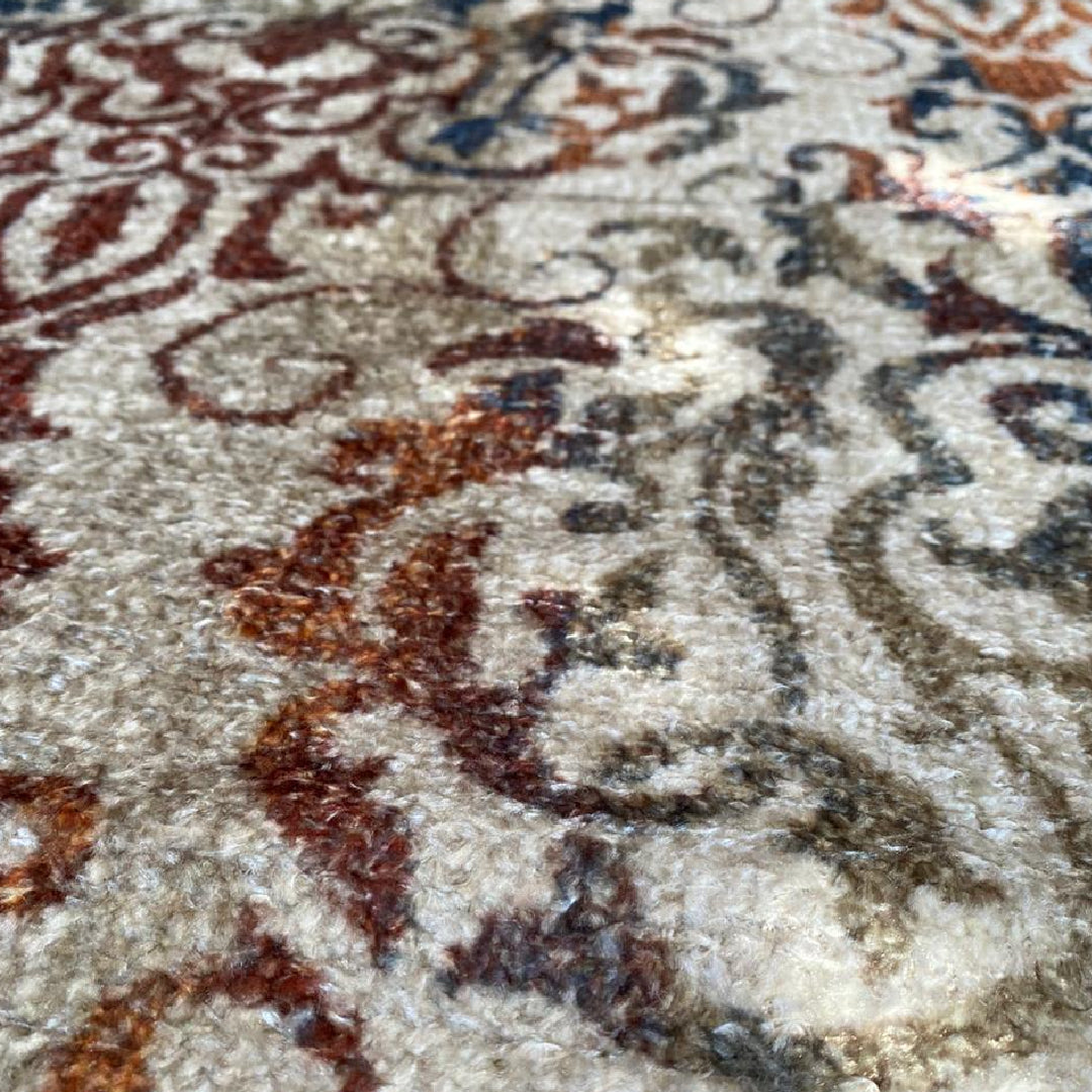 Avioni Home Faux Silk Carpet – Premium Distressed & Trendy Living Room Rug – Multicolor Tribal Design