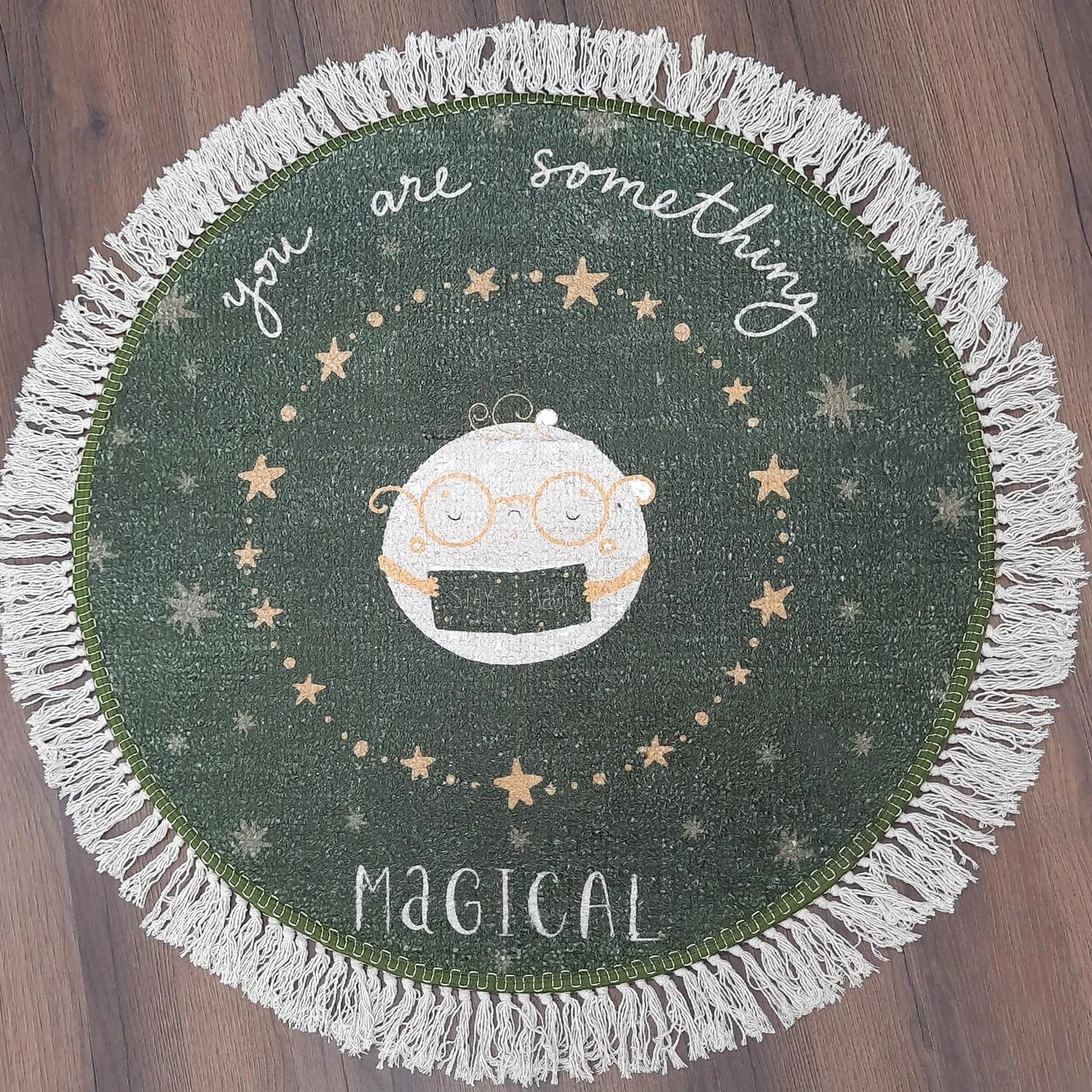 Avioni Home Kids Faux Silk Carpet – Magic Series – Contemporary Round Rug – “You are something magical”