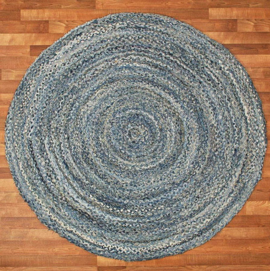 Avioni Home Nature’s Bloom Collection – Handwoven Braided Circular Area Rugs in Recycled Denim – Best Seller
