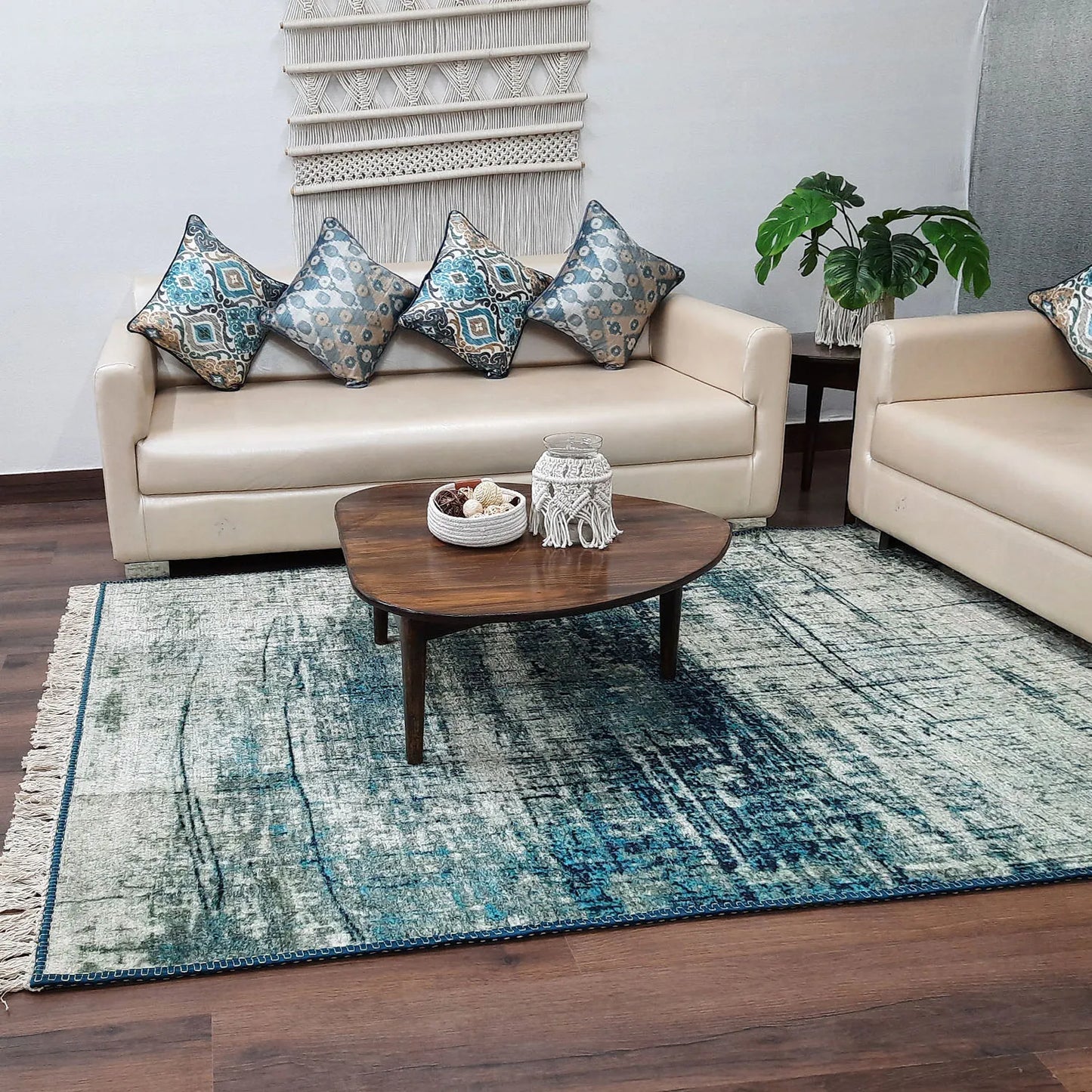 Avioni Home Faux Silk Carpet Beautiful Modern Abstract Design – Carpet for Living Room