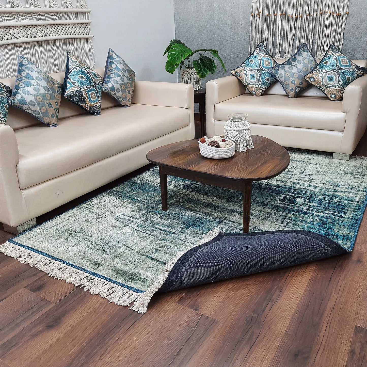 Avioni Home Faux Silk Carpet Beautiful Modern Abstract Design – Carpet for Living Room