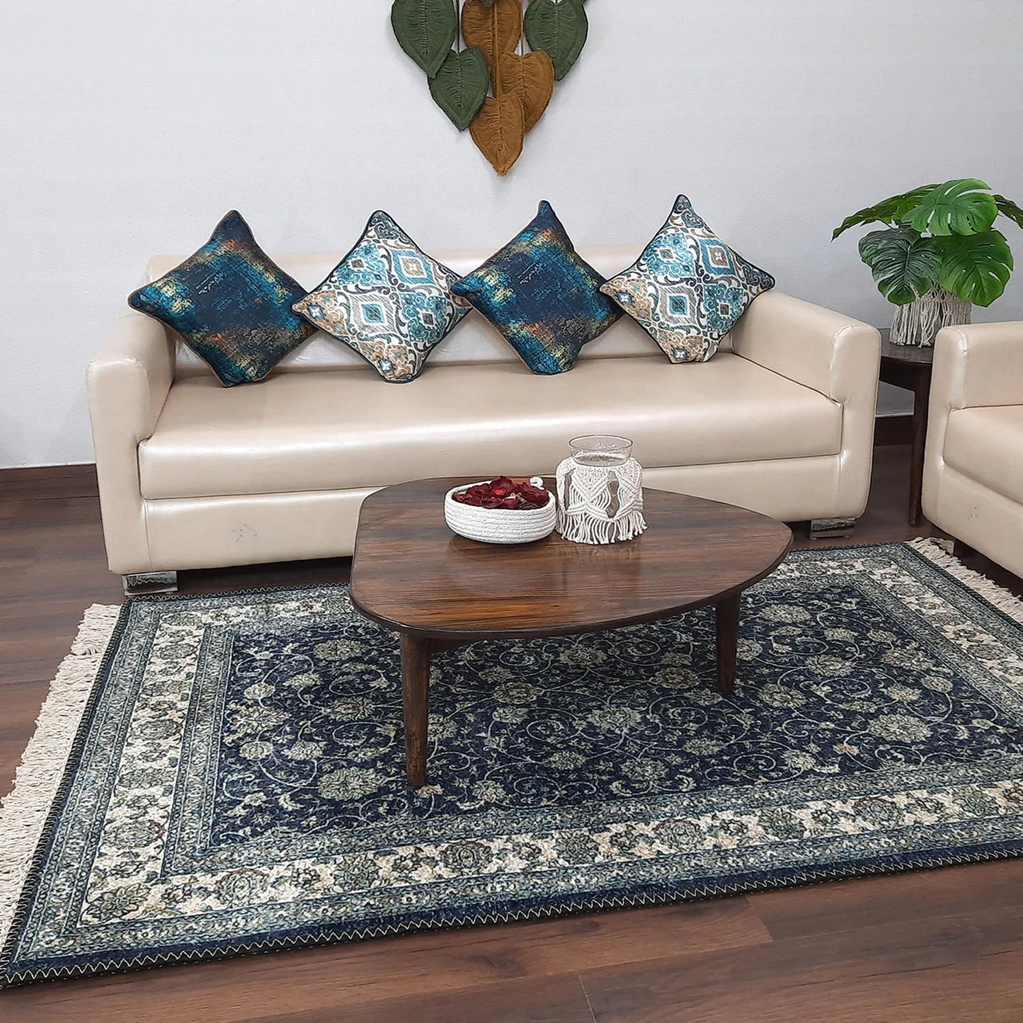 Avioni Home Faux Silk Carpet Beautiful Persian Design in Black – Carpet for Living Room