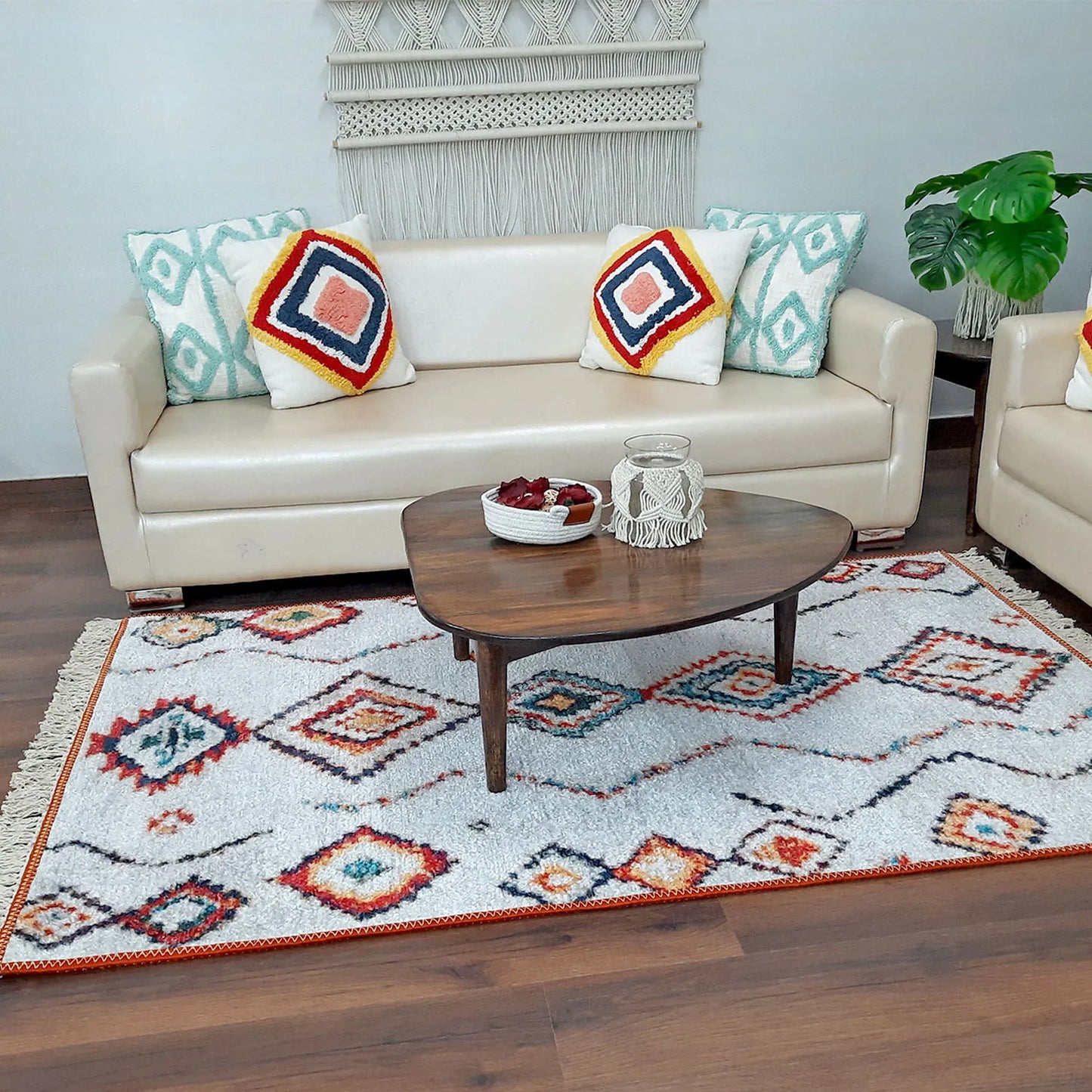 Avioni Home Faux Silk Carpet Traditional Morrocan Design – Living Room Rug