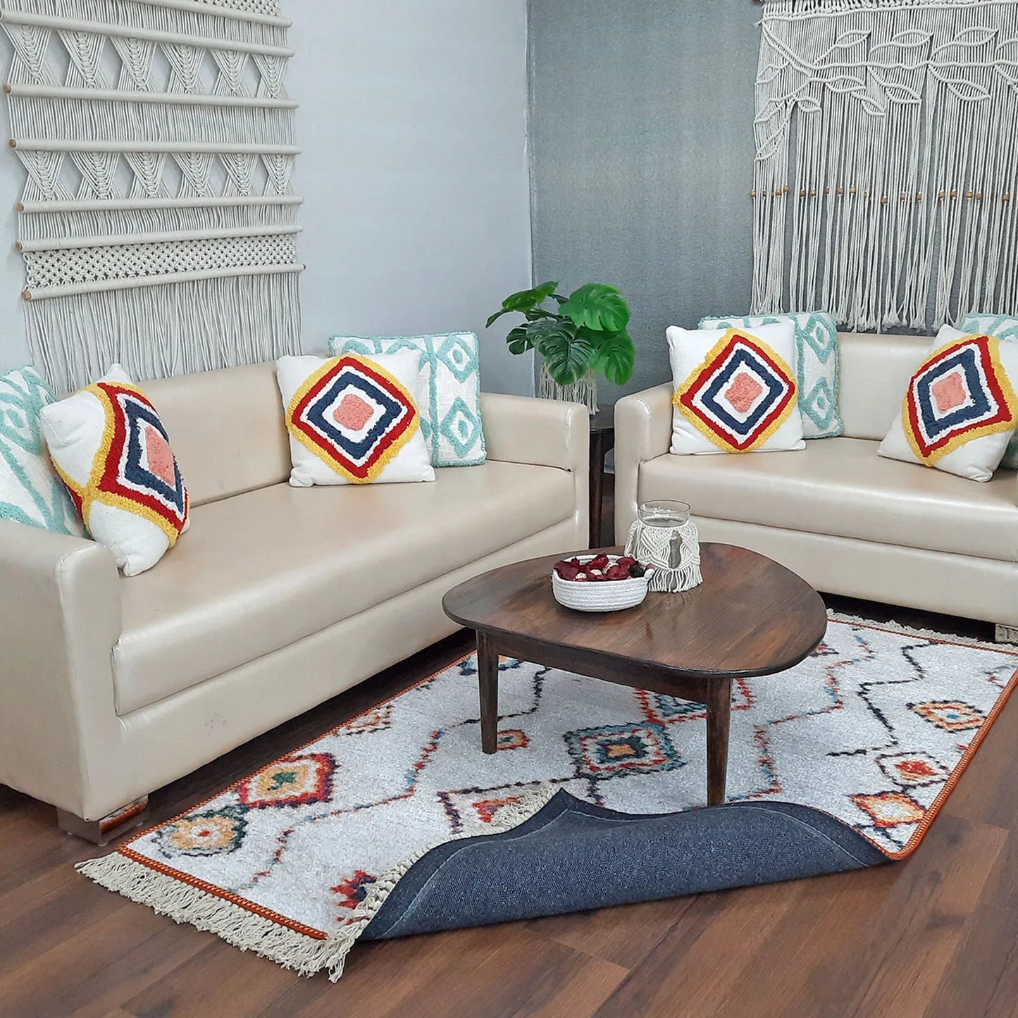 Avioni Home Faux Silk Carpet Traditional Morrocan Design – Living Room Rug