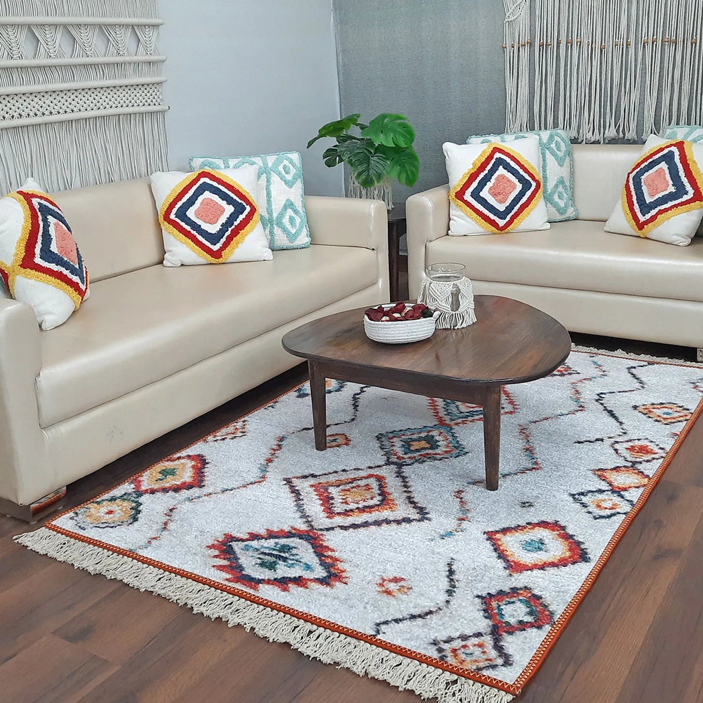 Avioni Home Faux Silk Carpet Traditional Morrocan Design – Living Room Rug
