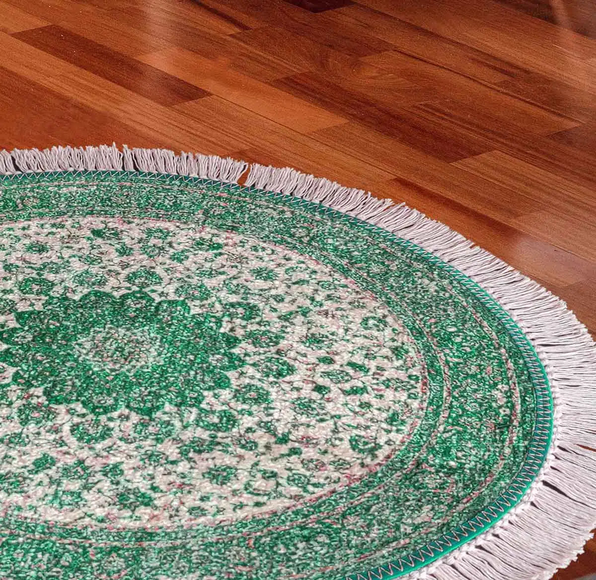 Avioni Persian Carpets For Living Room – Round – Green