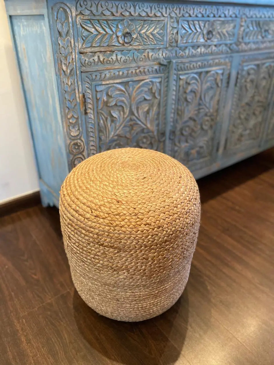 Avioni Home Luxury Collection Boho Style Large Natural Jute Pouf Ottoman