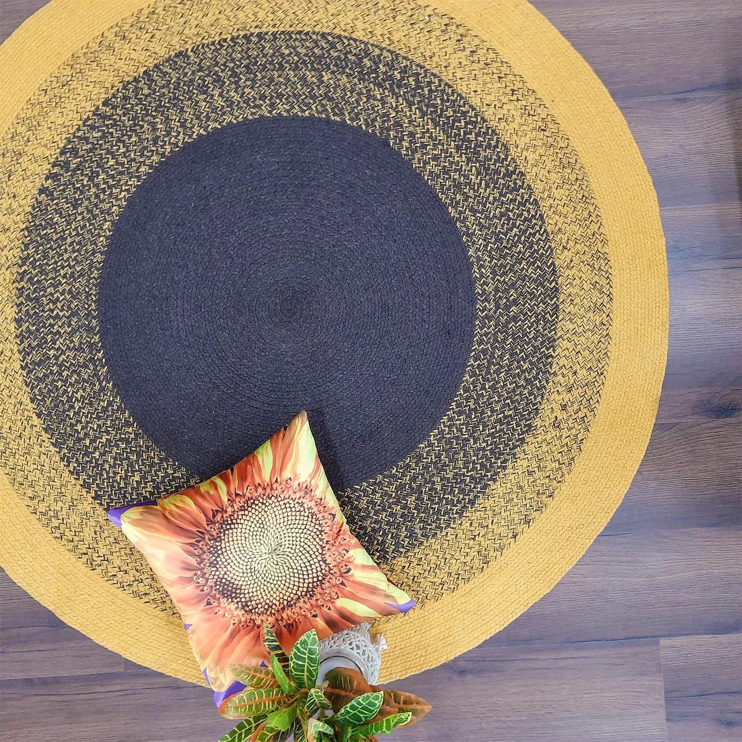 Avioni Home Cotton Carpet Collection – Hand Braided Cotton – Sun Flower