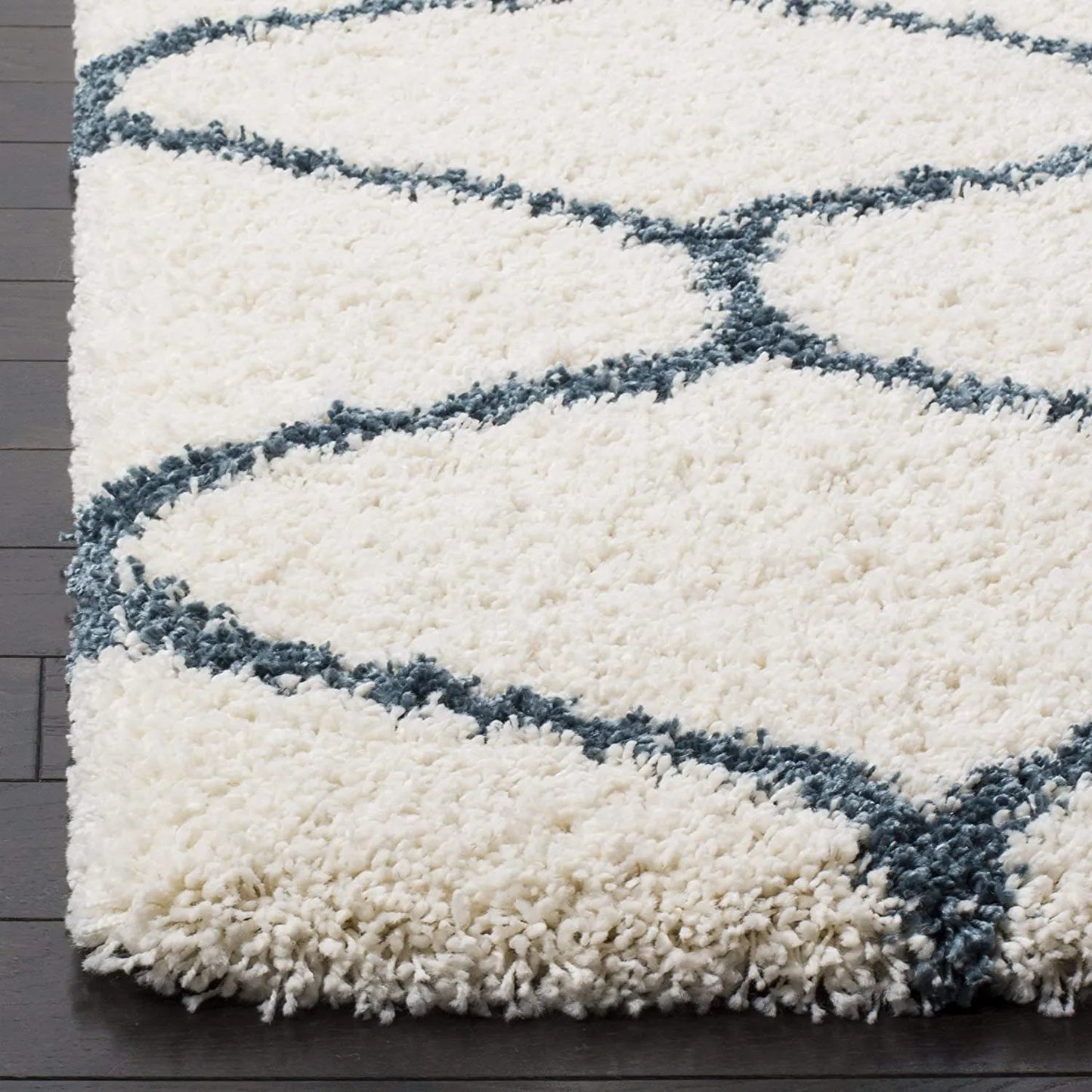 Avioni Home Atlas Collection – Microfiber Moroccan Style Lattice Carpets – Cream & Grey