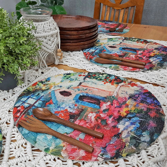 All Natural Round Cotton Braided Placemats – Home In Flowers