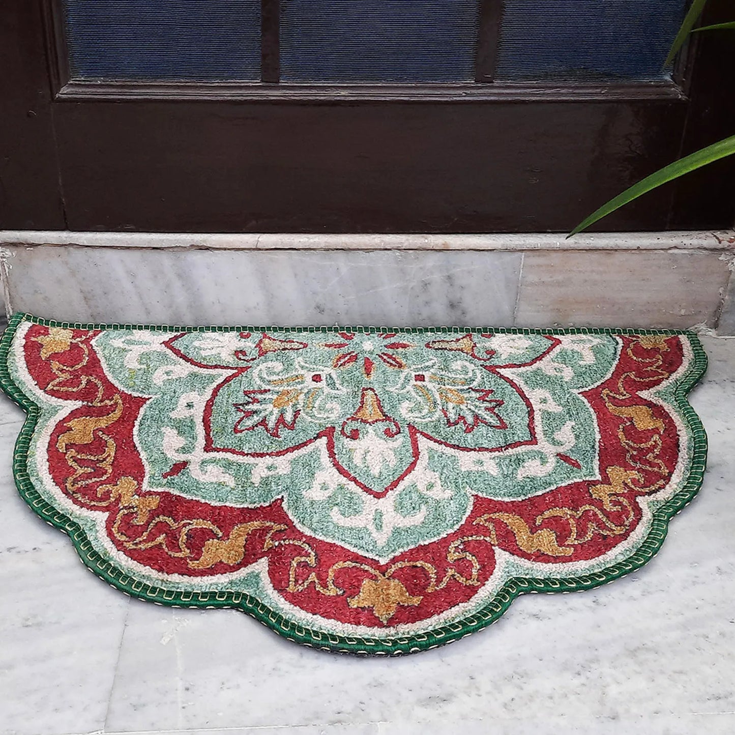 Avioni Home Floor Mats in Beautiful Rangoli Modern Petals Design – Anti Slip, Durable & Washable | Outdoor & Indoor