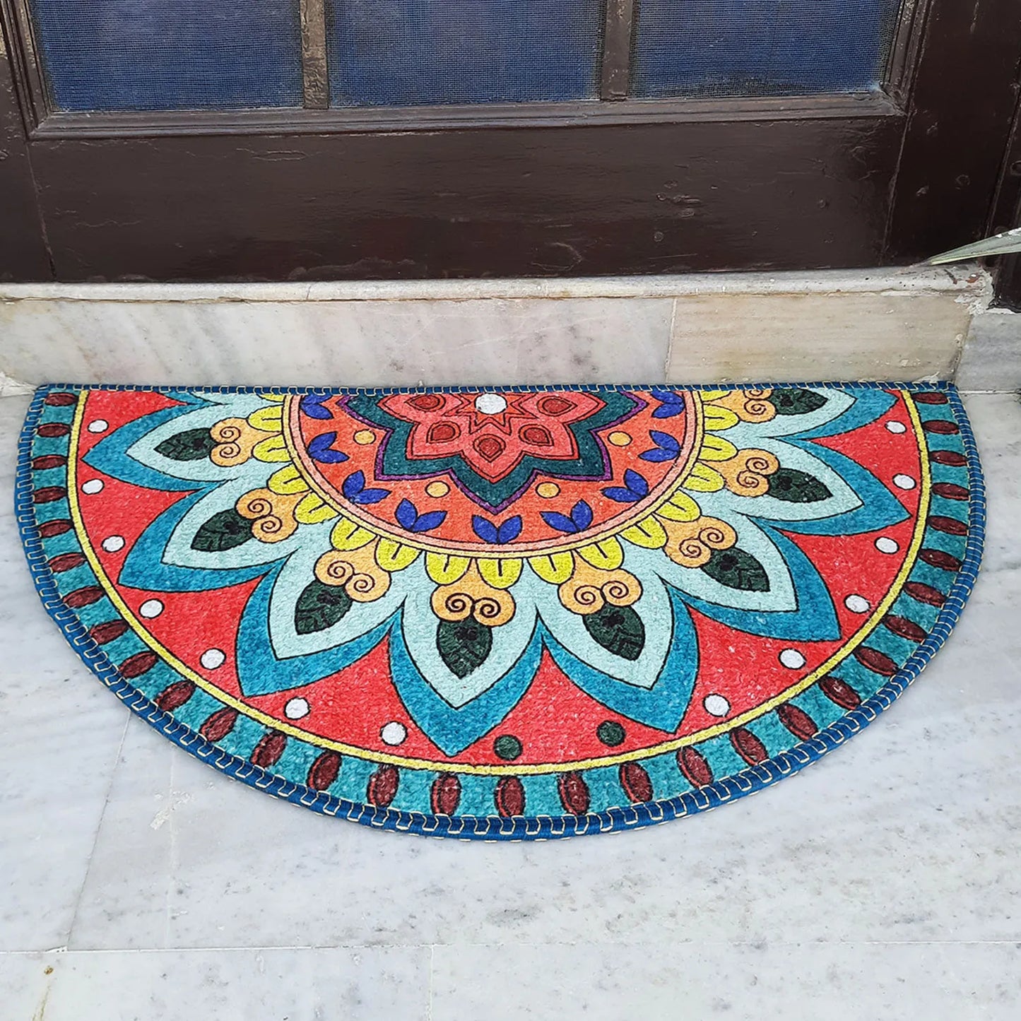 Avioni Home Floor Mats in Beautiful Rangoli Traditional Design – Anti Slip, Durable & Washable | Outdoor & Indoor