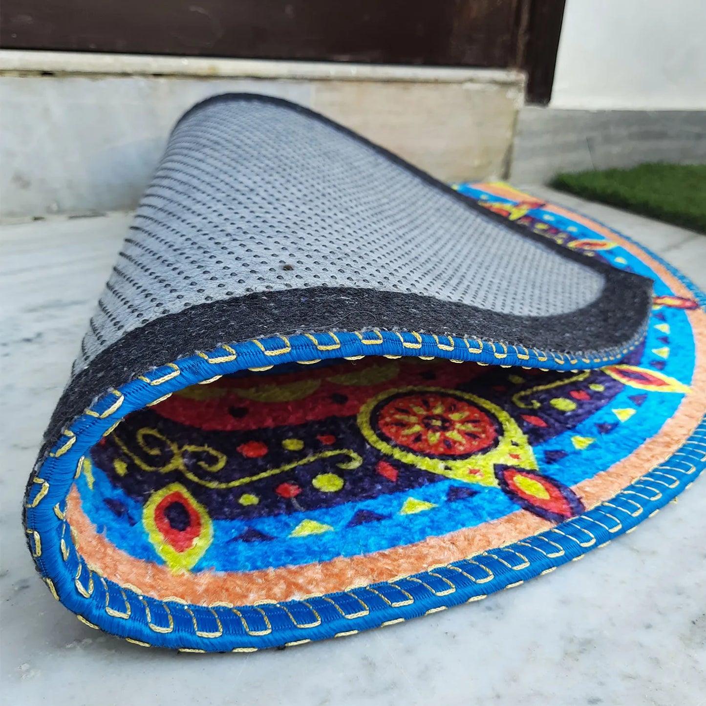 Avioni Home Floor Mats in Beautiful Traditional Lakshmi Padma (Feet) Design – Anti Slip, Durable & Washable | Outdoor & Indoor