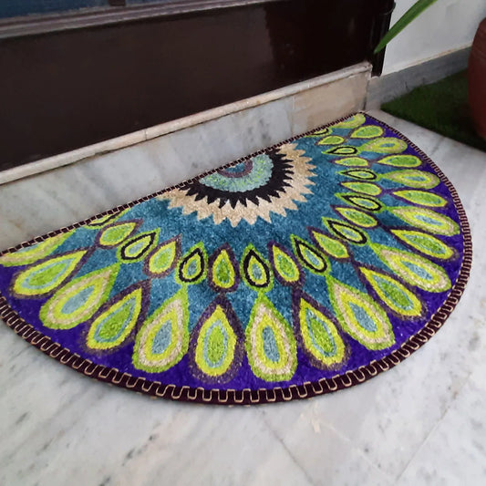 Avioni Home Floor Mats in Beautiful Peacock Rangoli Design – Anti Slip, Durable & Washable | Outdoor & Indoor