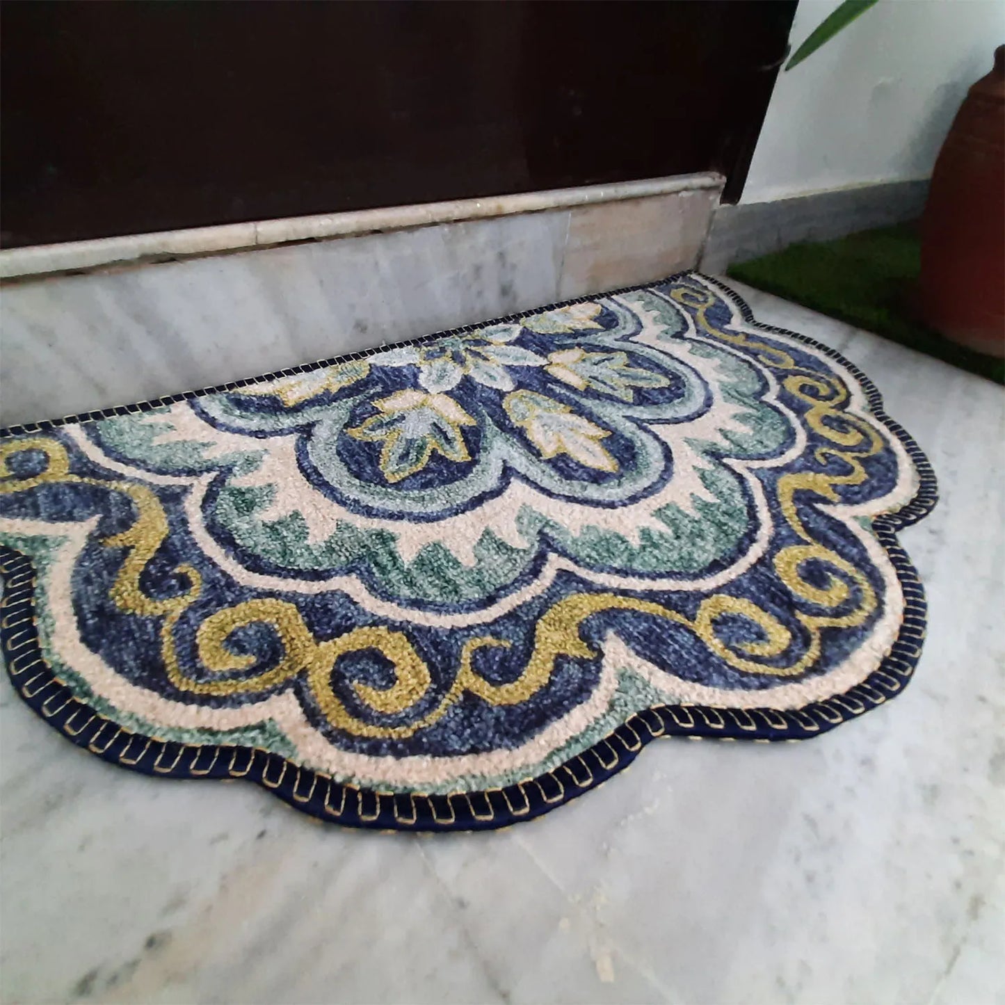Avioni Home Floor Mats in Beautiful Rangoli Design – Anti Slip, Durable & Washable | Outdoor & Indoor