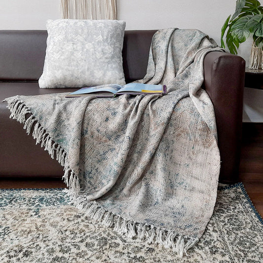 Avioni Home Beautiful Soft Sofa Throw | Modern Design | Virgin Premium Polyester Slub Handloom Sofa Throw