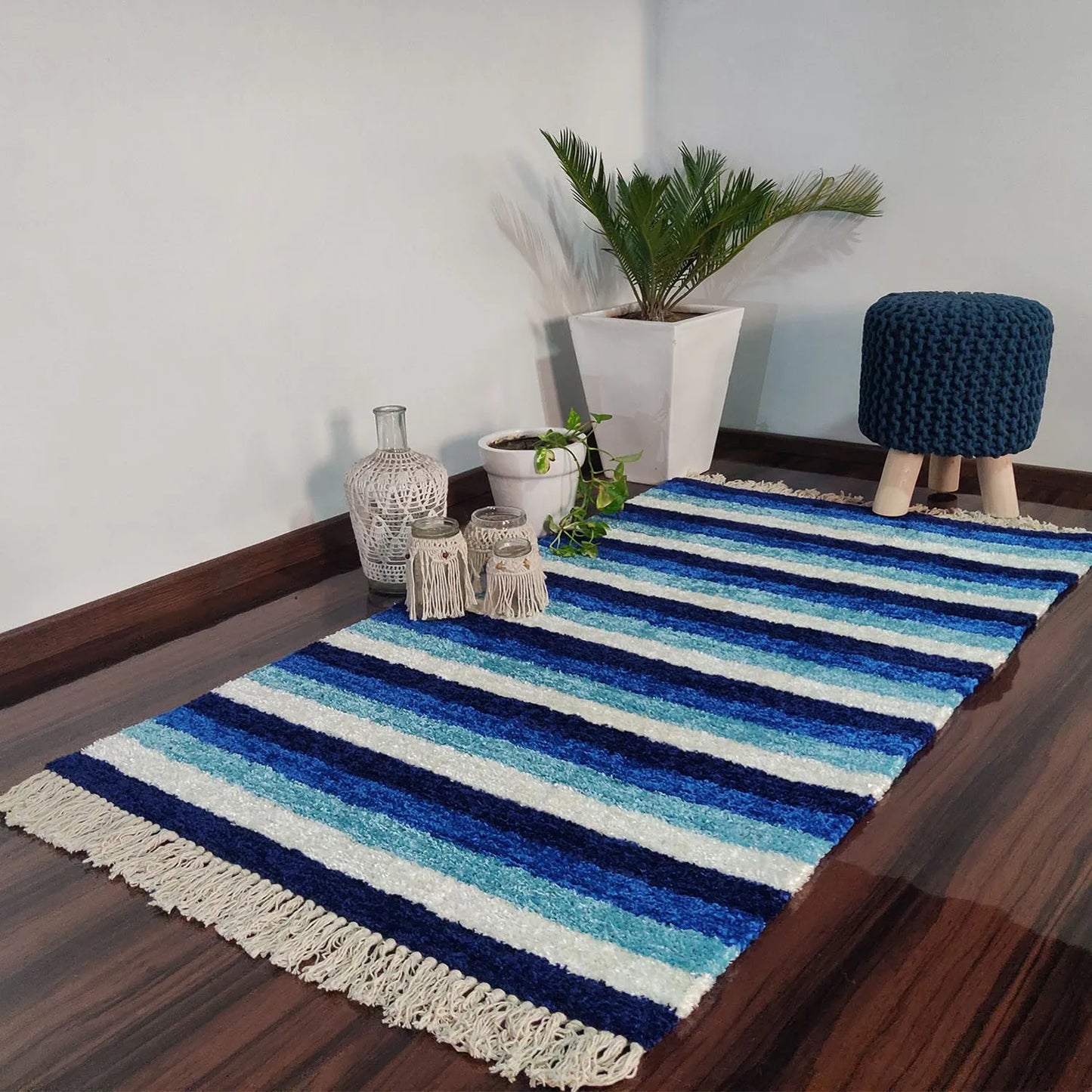 Avioni Carpets for Living Room – Neo Modern Collection Blue Carpet/Rug – 90cm x 150cm
