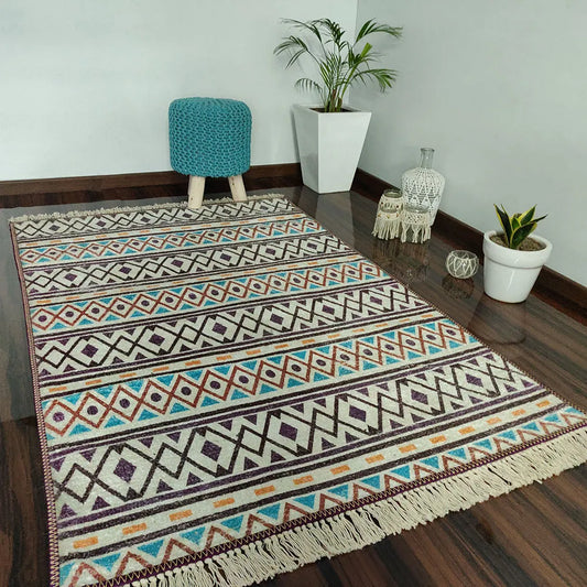 Avioni Home Contemporary Collection – Blue Tribal Pattern
