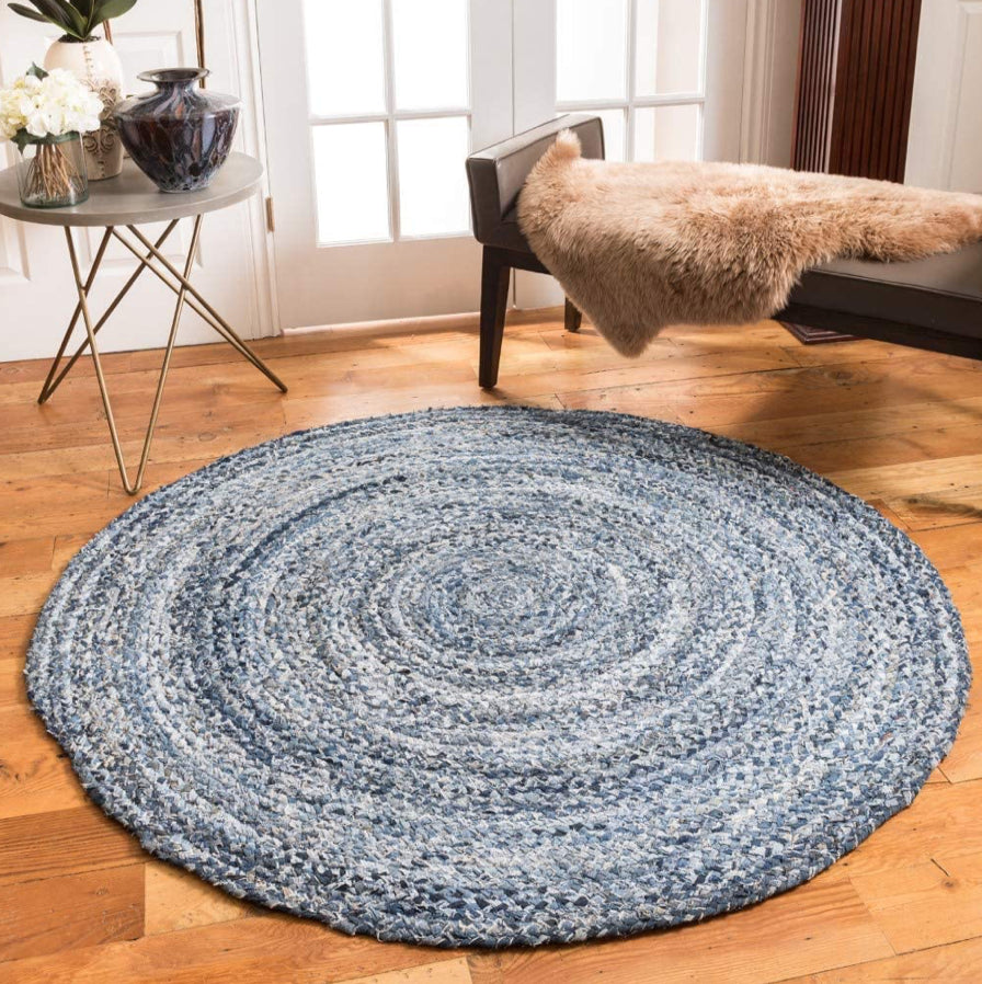 Avioni Home Nature’s Bloom Collection – Handwoven Braided Circular Area Rugs in Recycled Denim – Best Seller
