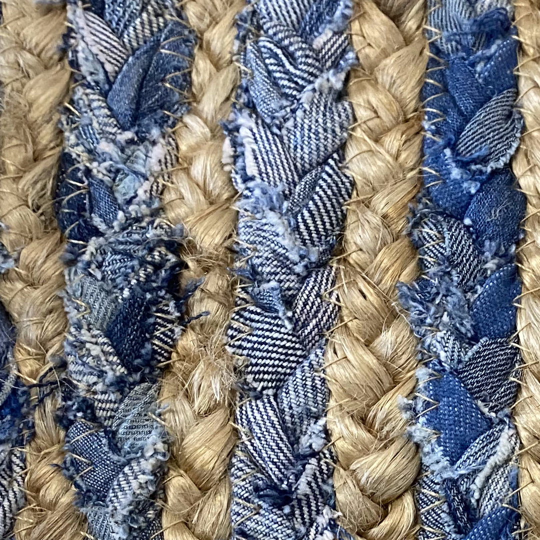 Avioni Home Eco Collection – Eco-friendly Denim / Jeans & Jute Handmade Braided Rug