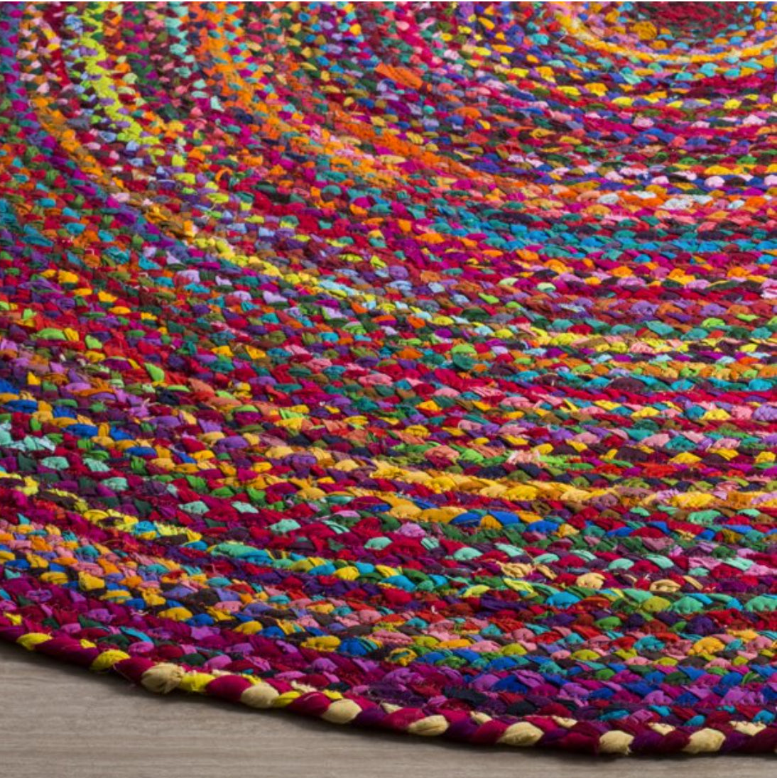 Avioni Home Nature’s Bloom Collection – Braided Rag Rug in Colorful Chindi – Contemporary Colorful Design – Reversible