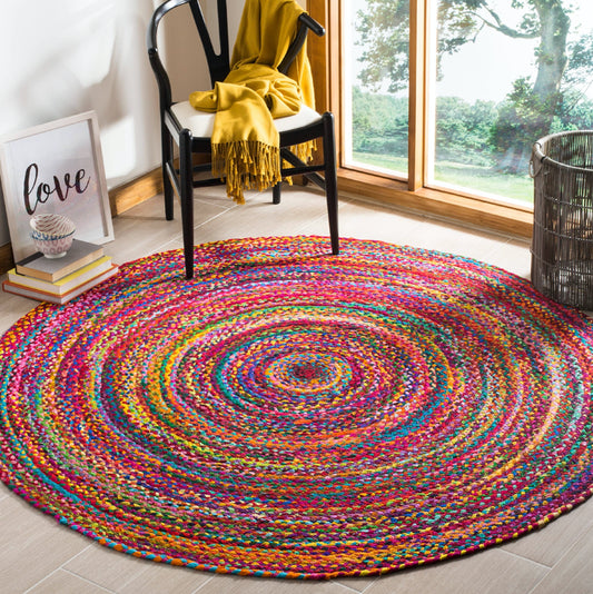 Avioni Home Nature’s Bloom Collection – Braided Rag Rug in Colorful Chindi – Contemporary Colorful Design – Reversible