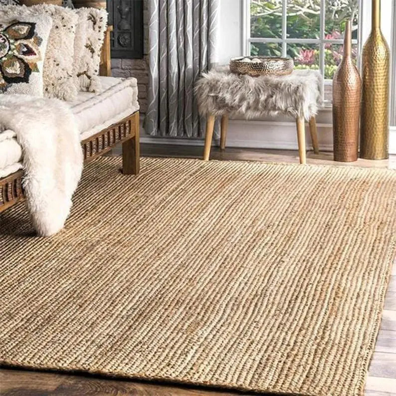 Avioni Home Eco Collection – Handwoven Braided Jute Rectangle Carpet – Handmade and All Natural Rug – Multiple Sizes