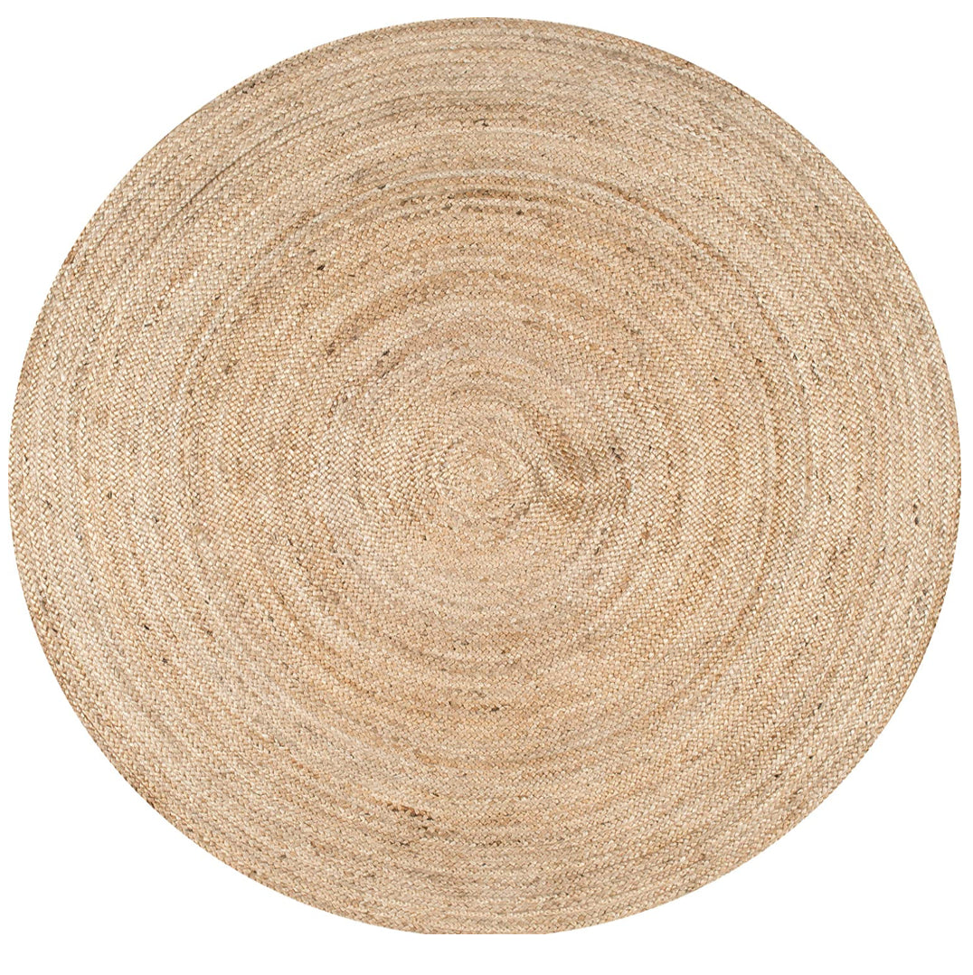 Avioni Home Eco Collection – Large Eco-friendly Handwoven Jute Rug – Beautiful Contemporary Round Area Rug Design – Multiple Sizes