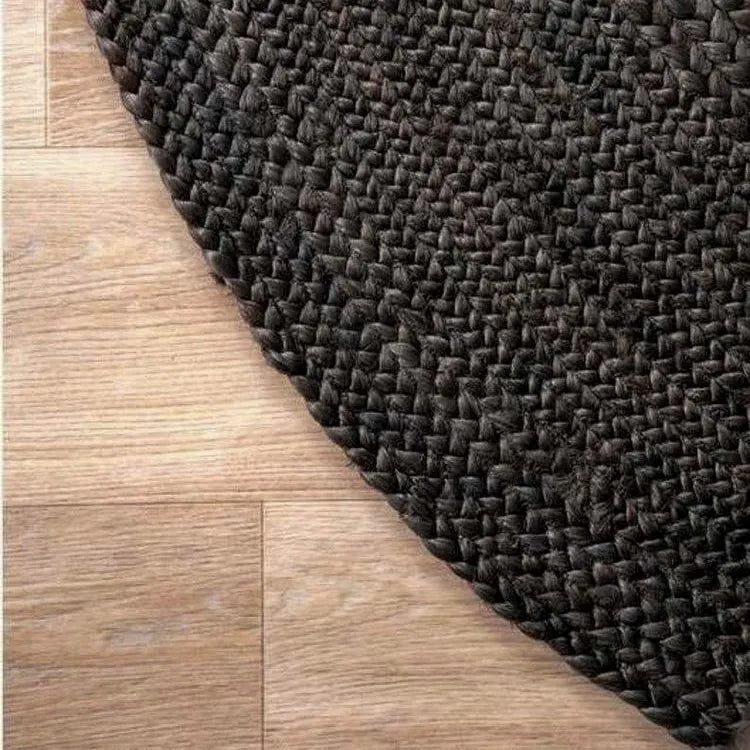 Avioni Home Eco Collection – Large Eco-friendly Handwoven Black Jute Rug – Multiple Sizes