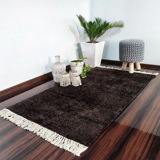 Value Deal – Avioni Home Carpet For Living Room Lux Collection- Modern Plain Rug – Coffee Colored