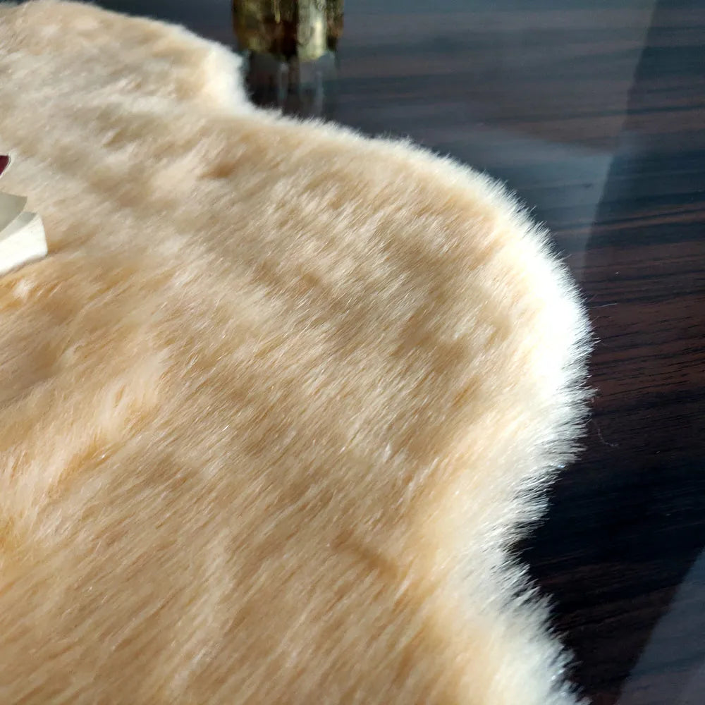 Avioni Home Premium Medium Fur Rug – Soft, Shaggy & Fluffy Flower Carpet – Peach