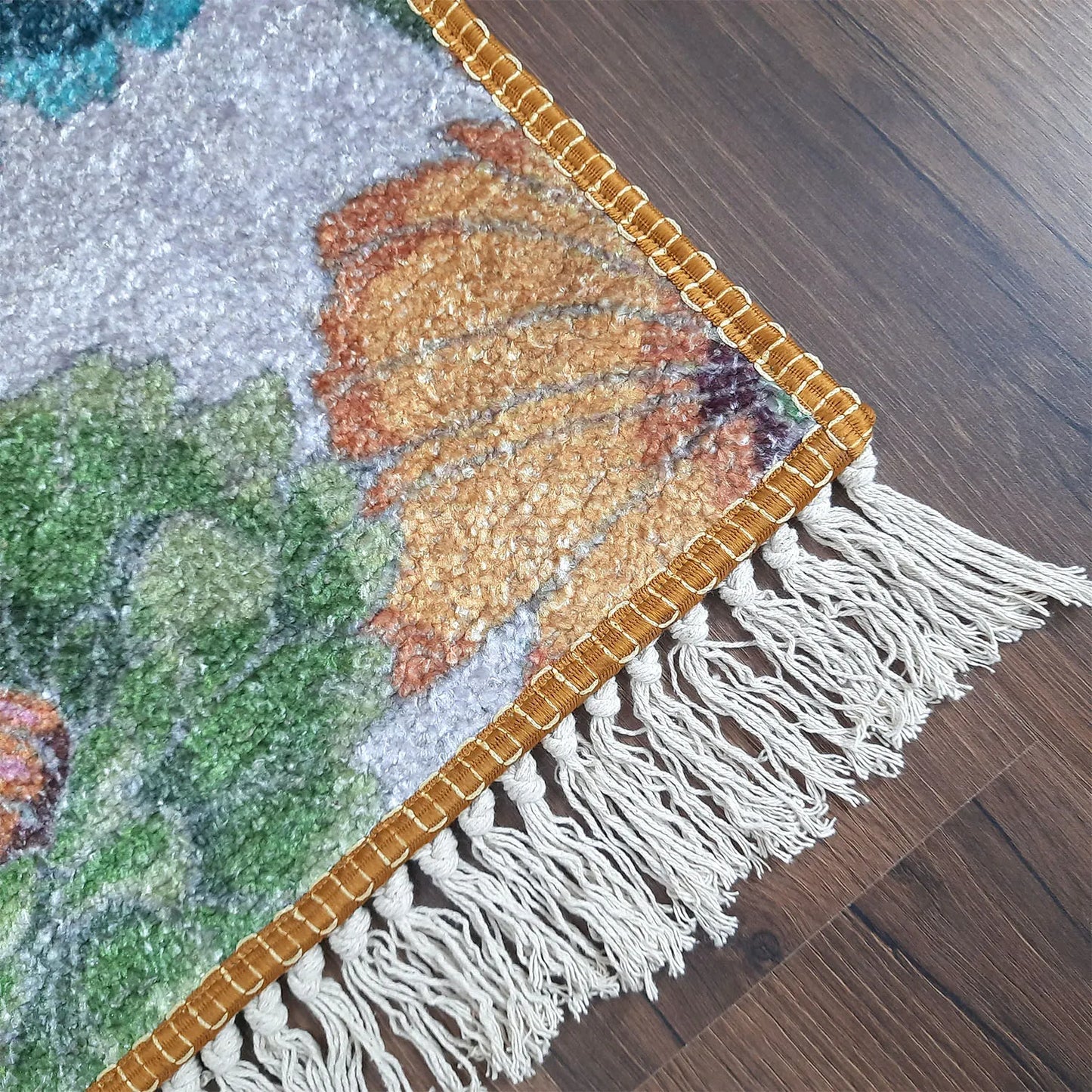 Avioni Home Faux Silk Carpet Beautiful Floral Design – Carpet for Living Room