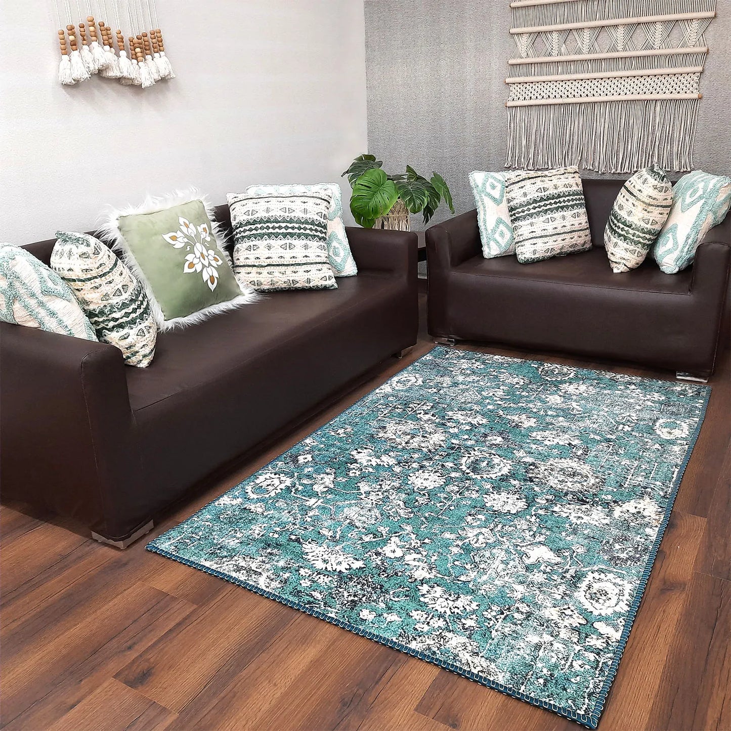Avioni Home Faux Silk Carpet for Your Living Room | Luxurious, Durable and Washable | SeaBird Collection