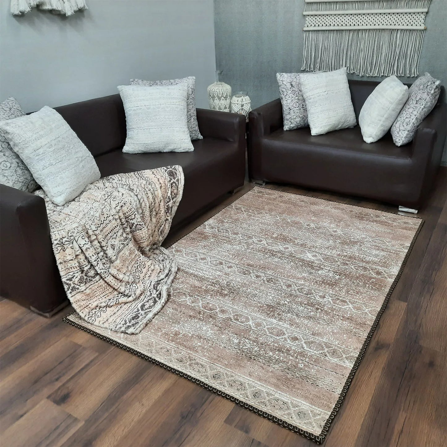 Avioni Home Faux Silk Carpet for Your Living Room | Luxurious, Durable and Washable | Earthy Elegance Collection
