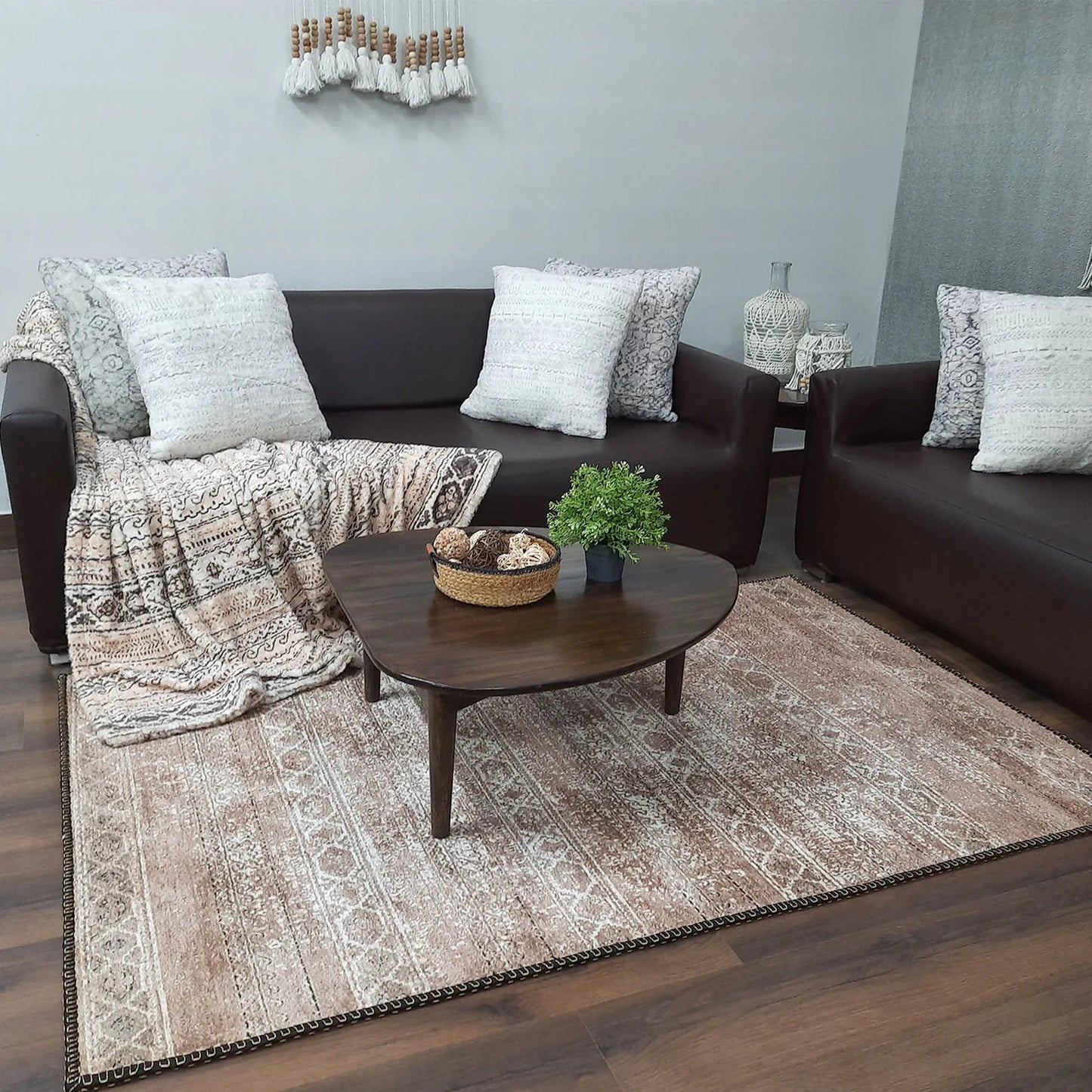 Avioni Home Faux Silk Carpet for Your Living Room | Luxurious, Durable and Washable | Earthy Elegance Collection