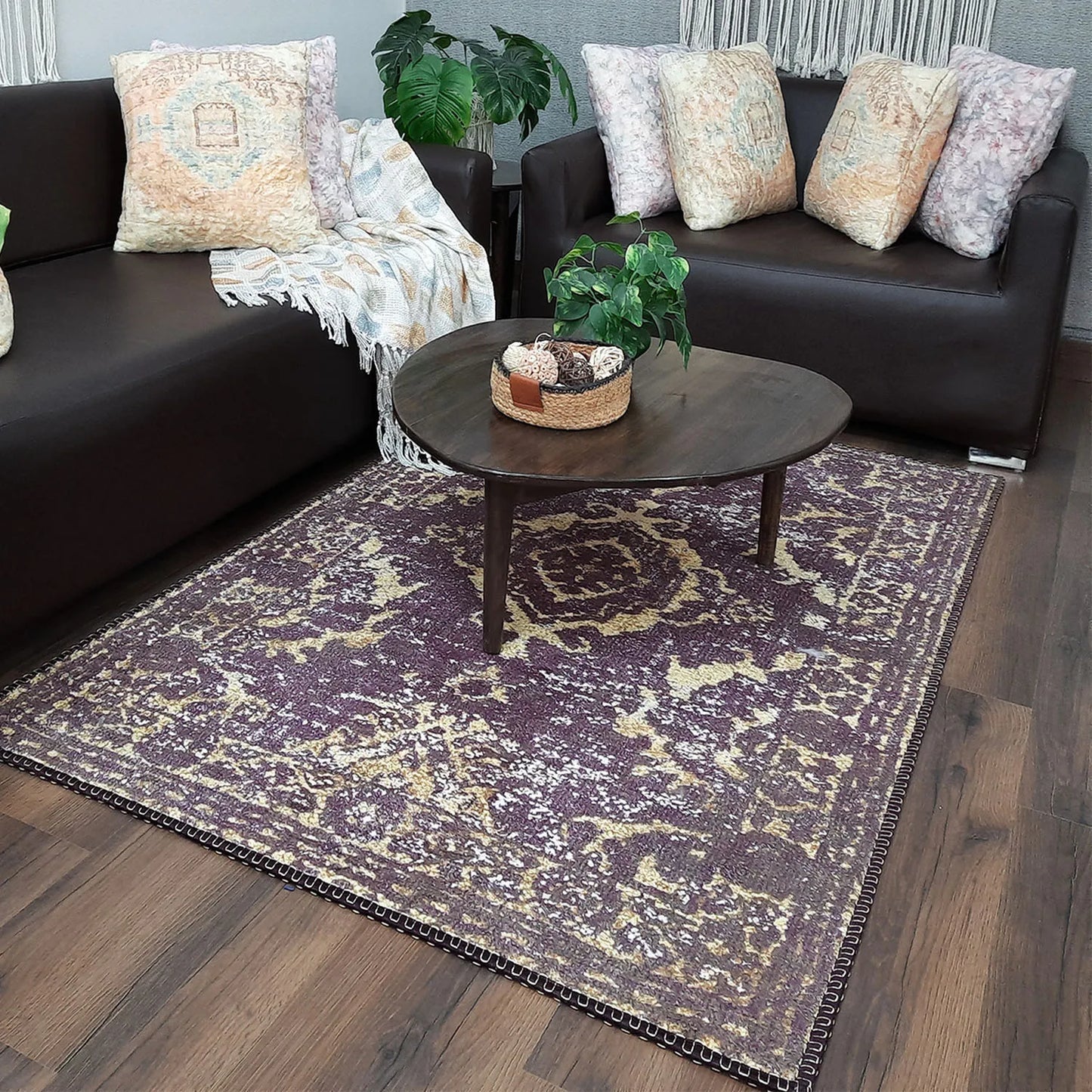 Avioni Home Faux Silk Carpet for Your Living Room | Durable and Washable | BerryBliss Collection