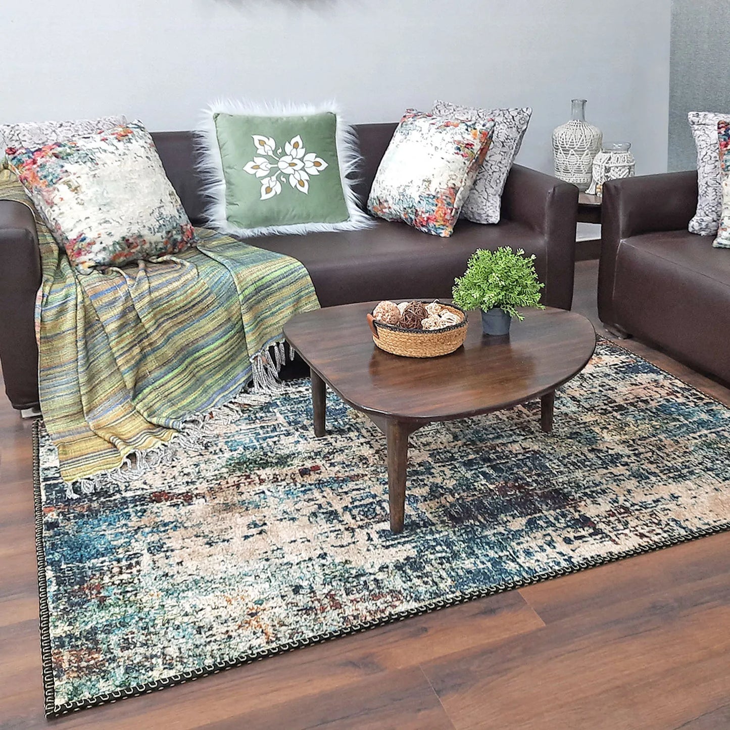 Avioni Home Faux Silk Carpet for a Stylish and Modern Living Room | Durable and Washable | SeaBird Collection