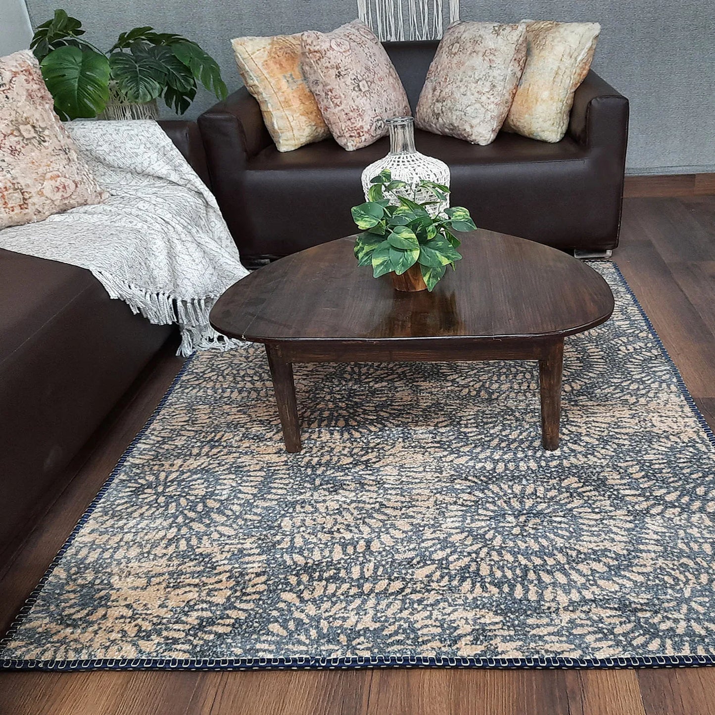 Avioni Home Faux Silk Carpet For Your Living Room | Luxurious, Durable and Washable | PebbleStreet Collection