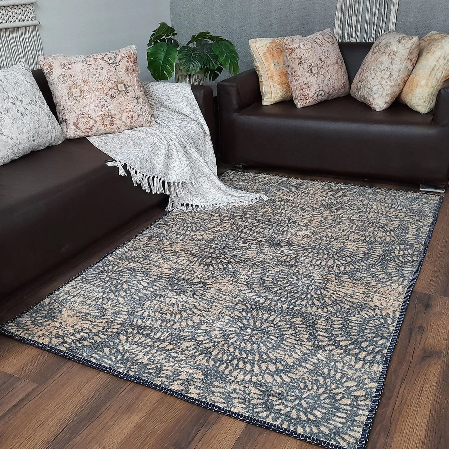 Avioni Home Faux Silk Carpet For Your Living Room | Luxurious, Durable and Washable | PebbleStreet Collection