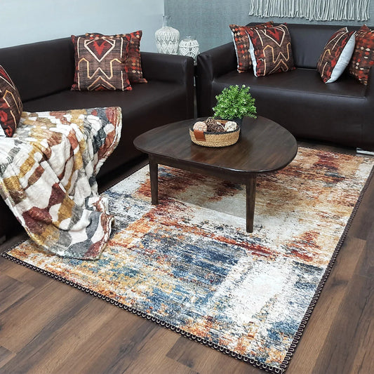 Avioni Home Faux Silk Rug for Living Room | Luxurious, Durable and Washable | Earthy Elegance Collection