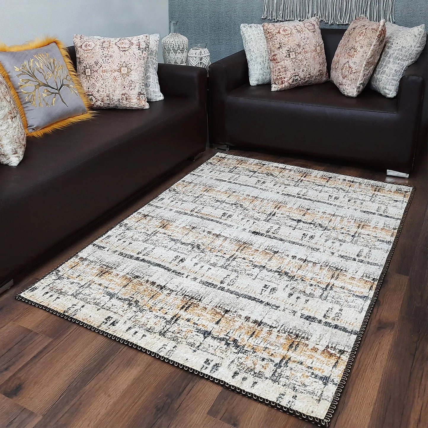 Avioni Home Faux Silk Carpet | Add a Touch of Glamour to Your Living Room | Durable and Washable | PebbleStreet Collection