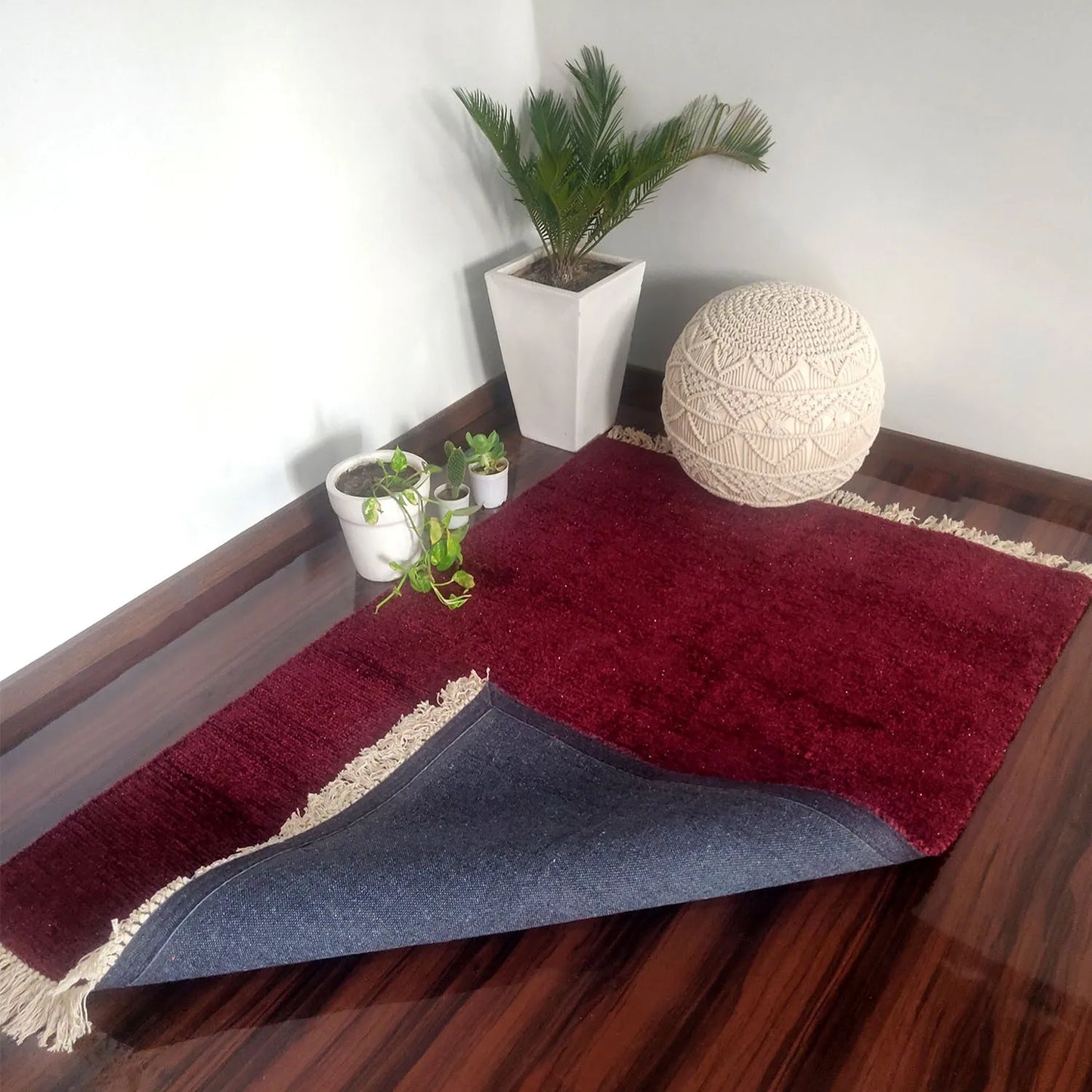 Value Deal – Avioni Home Carpet Lux Collection – Modern Plain Rug for Living Room/Pooja Room – Mehroon
