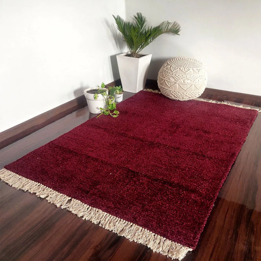 Value Deal – Avioni Home Carpet Lux Collection – Modern Plain Rug for Living Room/Pooja Room – Mehroon