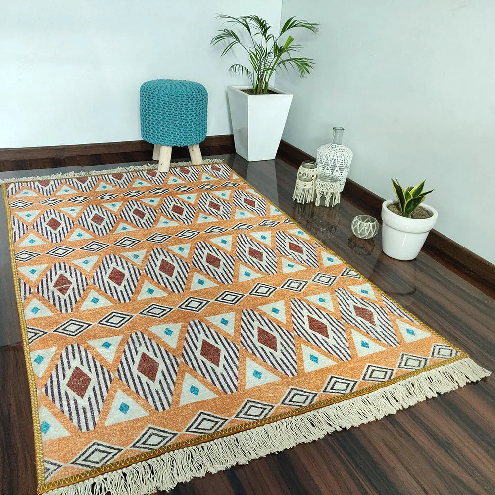 Avioni Home Faux Silk Carpet Ethnic Premium Boho Living Room Rug