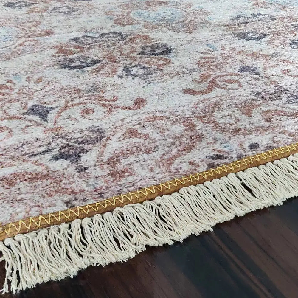 Avioni Home Faux Silk Carpet – Ethnic Collection – Premium Living Room Rug – Beige
