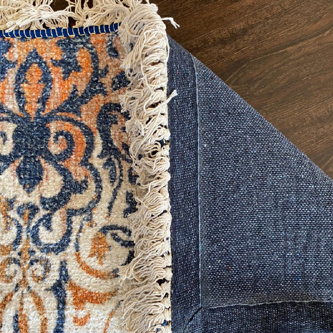 Avioni Home Faux Silk Carpet – Premium Distressed & Trendy Living Room Rug – Multicolor Tribal Design