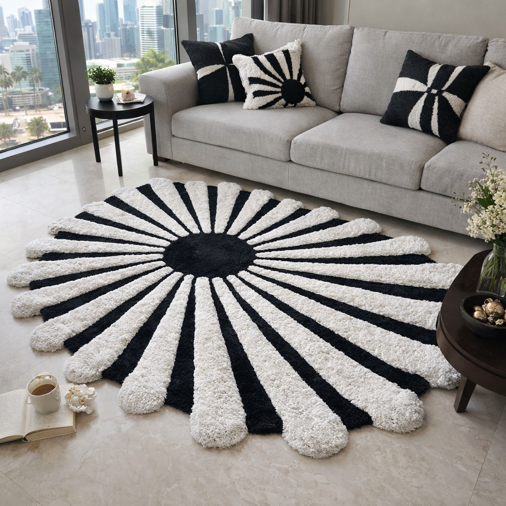 The Elevate Collection| Noir Ivory Bloom Luxe Carpet | Luxury Statement Carpets