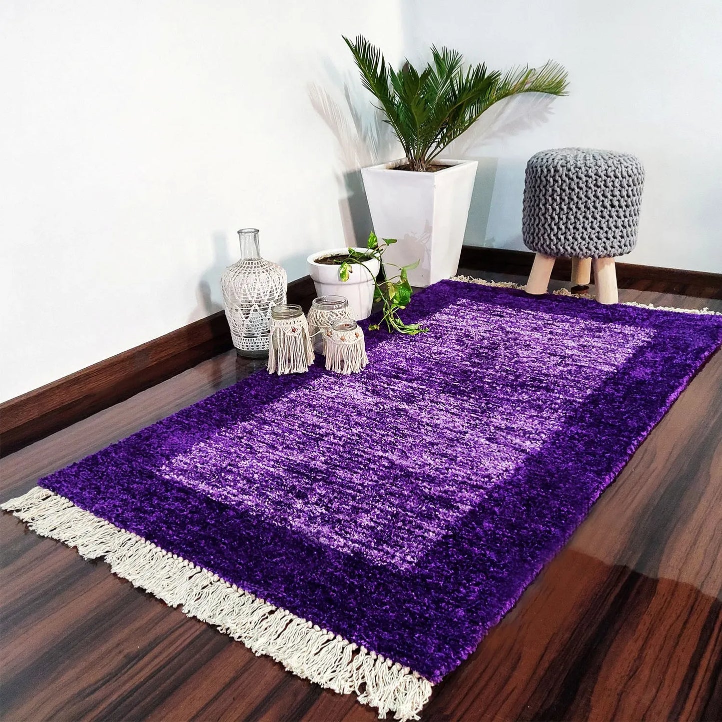 Avioni Carpets for Living Room/Pooja Room – Neo Modern Collection Purple Tid-Die Carpet/Rug – 90cm x 150cm (~3×5 Feet)