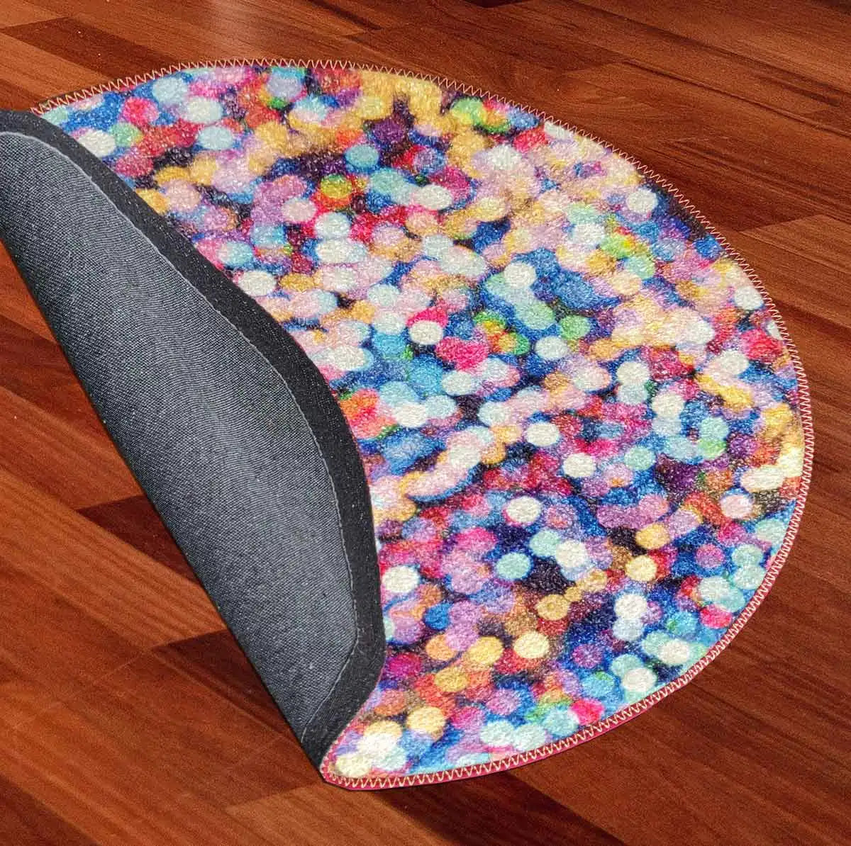 Avioni Home Round Carpet For Kids Room – Multi-colored Dots