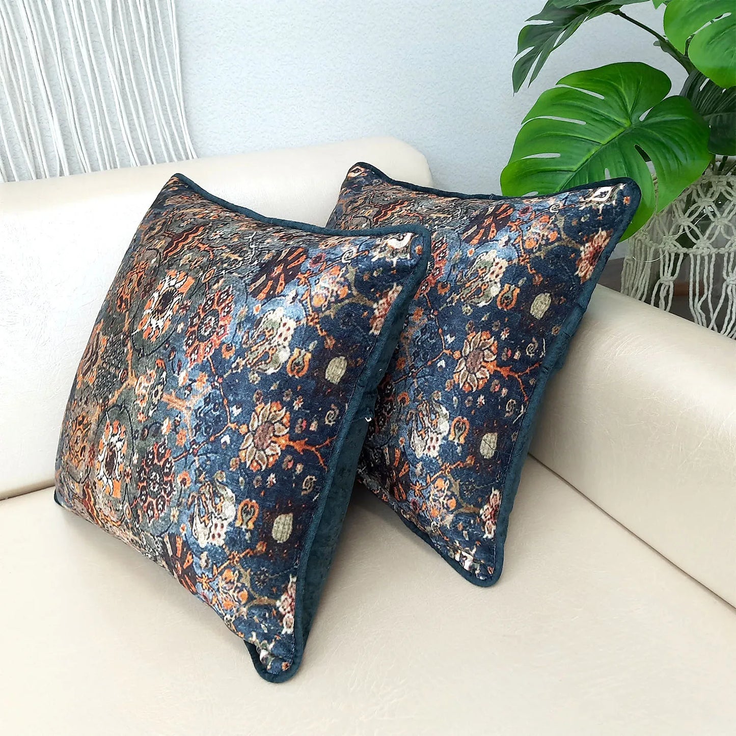 Cushion Cover with Filler – Beautiful Ethnic Design – 40cm x 40cm – Set of 2